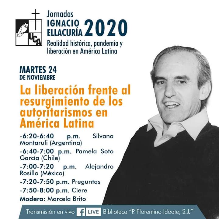 FilosofiaUca's tweet photo. Los esperamos en las Jornadas Ignacio Ellacuría "Realidad histórica, pandemia y liberación en América Latina."
A continuación les compartimos el programa.
Será transmitido en vivo por Facebook live de la Biblioteca "P. Florentino Idoate, S.J."
https://t.co/0d056uAsYc https://t.co/TBfafhkuJh