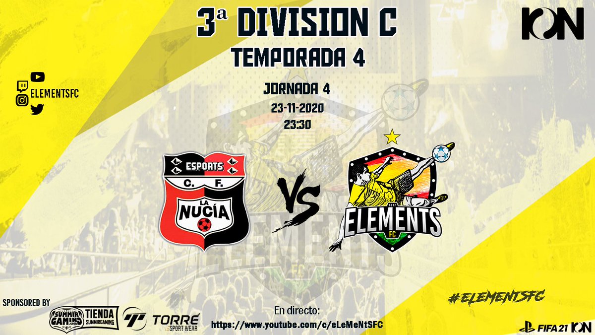 espirituganador's tweet photo. |PS4|🎮

Liga @VFOspain_ps 🏆
J-4⏰23:10
🆚️ @TeamEliteVFO

Liga @IONesports 🏆
J-4⏰23:30
🆚️ @cfnuciaeSports

Preciosa noche de #Fifa21 para buscar juntos los puestos de arriba 🤩

Lo daremos todo🔥

Sponsored by 
@SummirGaming &amp; @torrewear

#eLeMeNtSFC 💛 #PS4 🎮 
#Roadto1a https://t.co/xgNCh0Uavo
