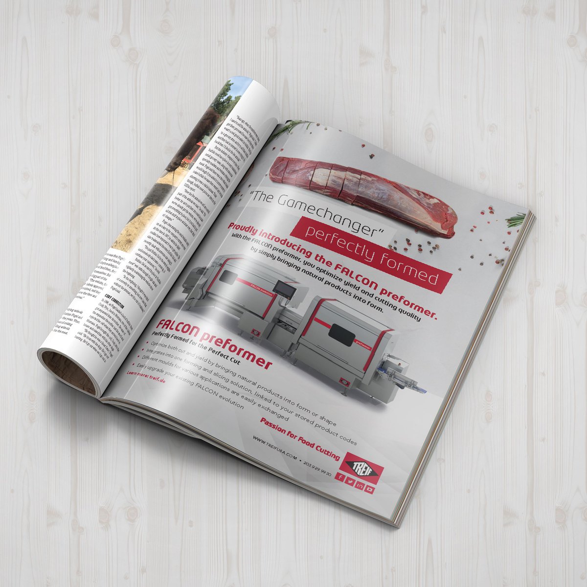 frwstudios's tweet photo. Besides designing for packaging, branding, and web, we also love creating magazine ads.

FRW has been working with @TREIFUSA since 2017, and we wanted to show off two of our recent ads that have run in Meat &amp; Poultry magazine. https://t.co/I1CGIFl7GC