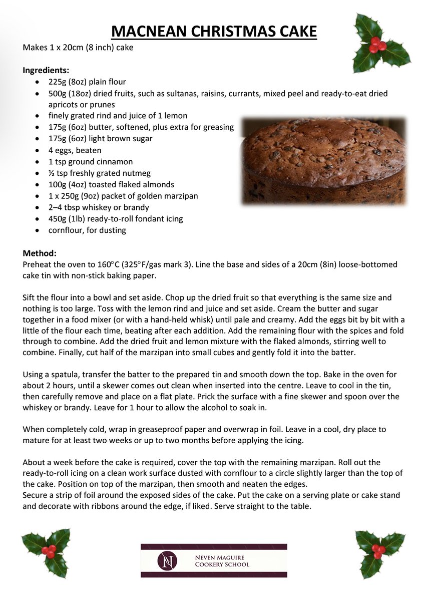 macneanhouse's tweet photo. 🎄CHRISTMAS CAKE &amp; AUNTIE MAUREEN'S CHRISTMAS PUDDING🎄
Its the time of year to get ahead for all your Christmas baking! @nevenmaguire is sharing his Christmas Cake recipe &amp; his Auntie Maureen's Christmas Pudding. A tried &amp; tested recipe over the years with fantastic feedback. https://t.co/5GIFKWVGTm