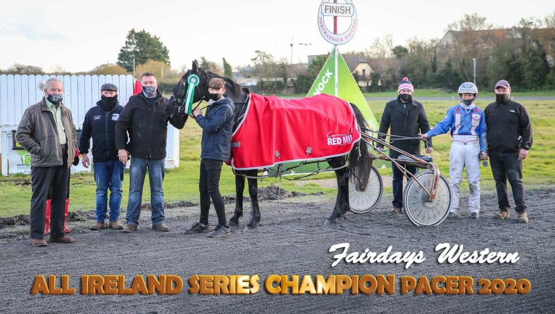 IrishTrotting's tweet photo. Congratulations to Fairdays Western owned &amp; trained by Kevin Corey and driven by Jonathan Cowden for winning the All-Ireland Series Champion Pacer 2020! 🏆 

Thank you to series sponsors @REDMILLSHorse &amp; @LeTrot 

#AllIreland #IrishHarness #Champion https://t.co/wh4xPdmQ5p