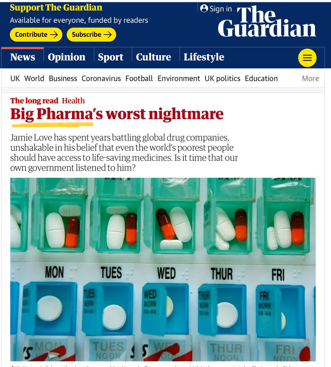 If only the UK govt had listened to  @guardian then maybe it could have spurned *Big Pharma* and partnered up with & funded a life changing vaccine that would be made globally available on a not for profit basis. 6/8