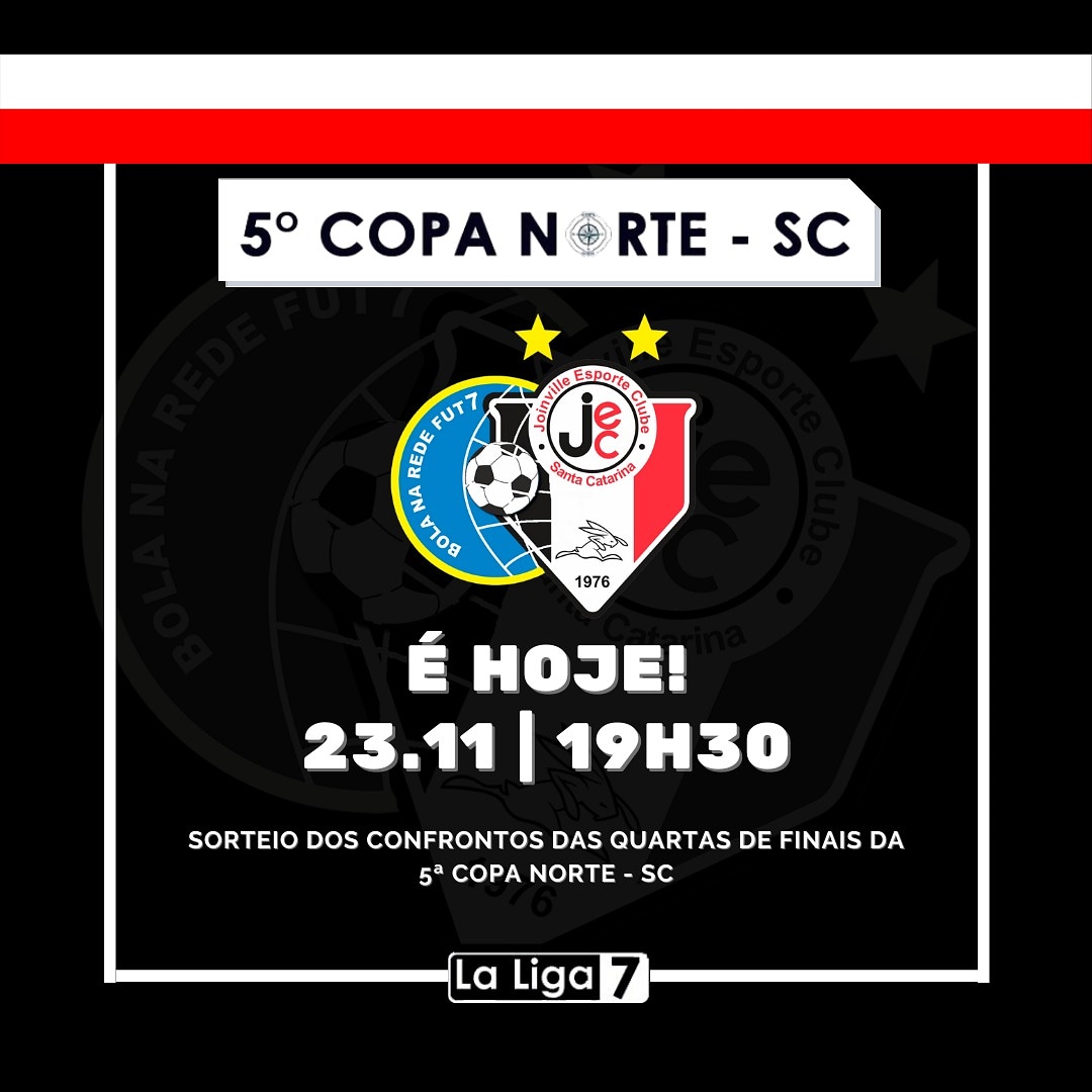 jec_bolanarede's tweet photo. Fala torcida tricolor ⚫⚪🔴

Hoje, às 19h30, será realizado o sorteio dos confrontos das quartas de finais da 5ª Copa Norte - SC.

#JEC #Joinville #JoinvilleEC #BolaNaRede #JECBolaNaRede #Futebol7 #Fut7 #f7 #LaLiga #LLA #CopaNorte #Copa #Norte #CopaNorteSC #SC https://t.co/LJ1LdKeJve