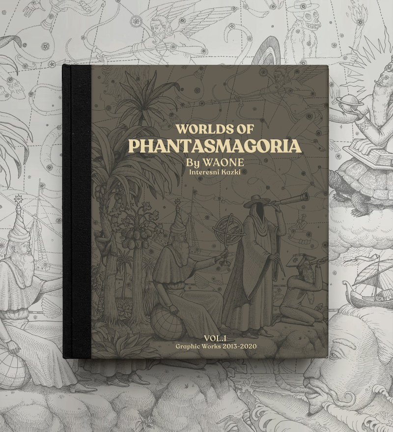 The___Unibrow's tweet photo. Taking a deep dive on one of the great muralists and painters in the game, #WAONE Interesni Kazki, and his new book, "Worlds of Phantasmagoria, Vol 1, Graphic Works 2013-2020" ---> https://t.co/0LDxarwhu9 https://t.co/6w5HY135aQ