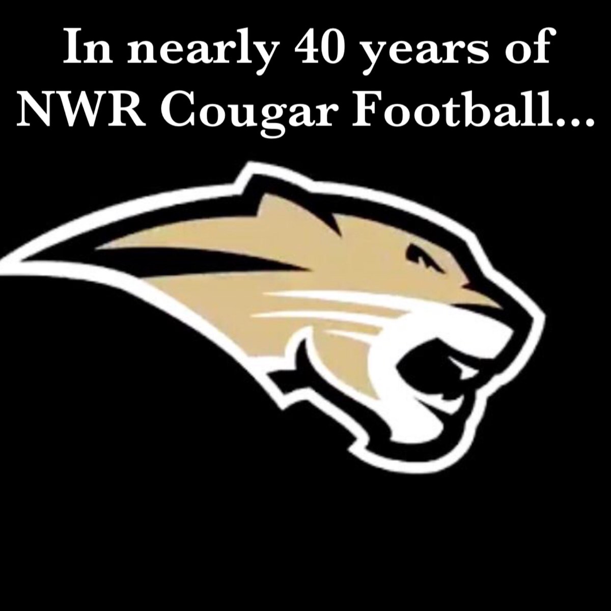 NWRCOUGARFB's tweet photo. In nearly 40 years of NWR Football, we’ve never had the moment that is upon us this Friday! 
1.  #FansInTheStands Be at Oak Grove and don’t come alone! 
2.  #BeLoud  Cougar Fans need to #BringTheVolume by having a noisemaker approved by MHSAA. 
3.  Have fun celebrating #OurTeam https://t.co/du0ldcLyVS