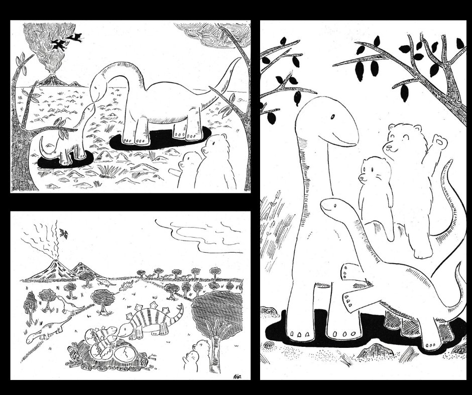 AxelinaPro's tweet photo. Here are some of my cute, original illustrations to make you smile on Monday evening! :-)They are available to buy from https://t.co/L686E16CCF #CreativeBizHour #CreativeHour #MondayMadness #dinosaurs #illustrations #HandmadeHour #giftideas #EtsymadelocalUK #htlmp #vipmums #SBS https://t.co/ok9wHBx768