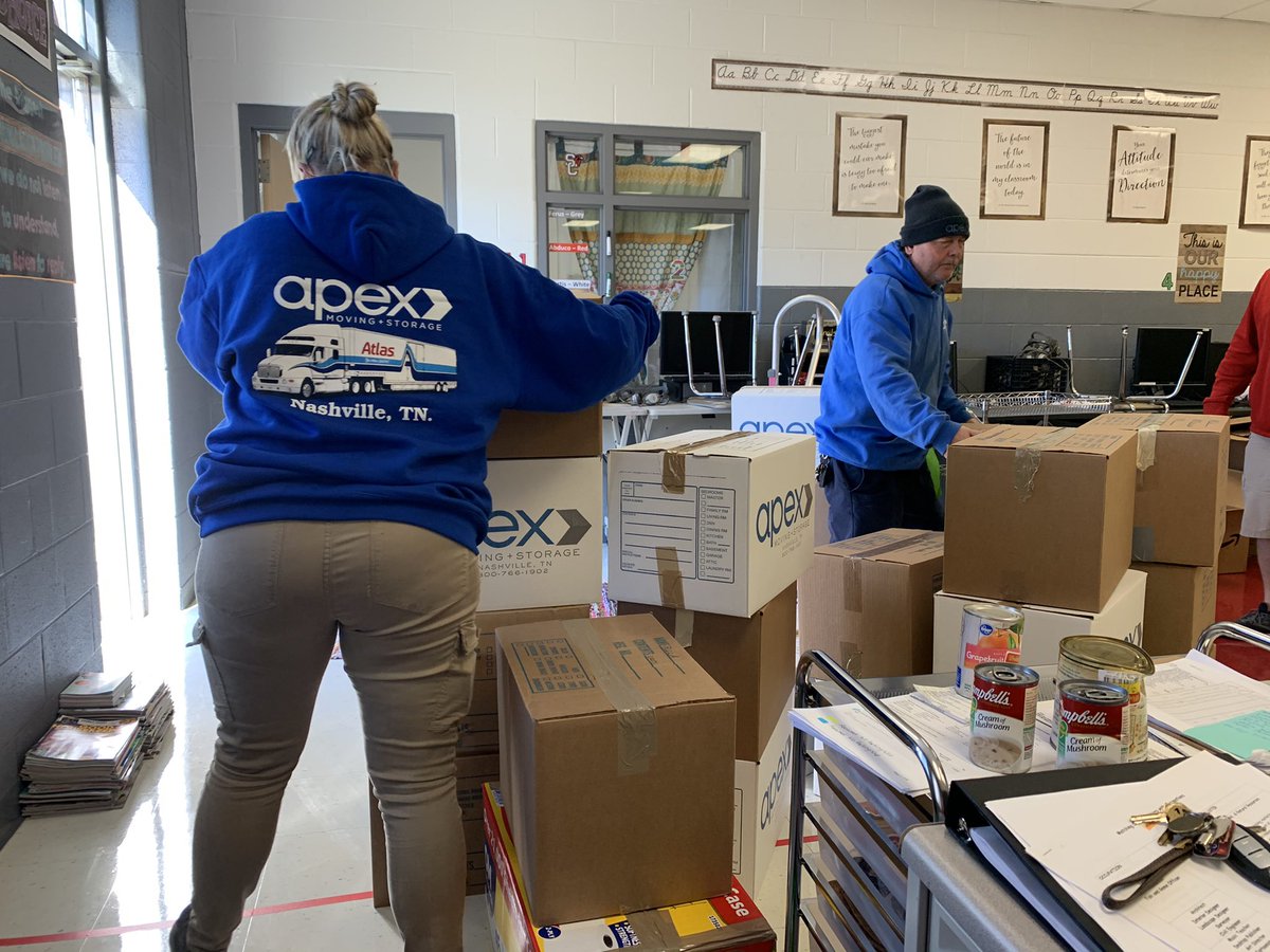 SCMSFCCLA's tweet photo. Thank you #ApexStorage for partnering with us in our annual Thanksgiving food drive for @NourishFB! Approx 1,023 pieces @SCMFalcons @rucoschools https://t.co/bnYt1yvlsG