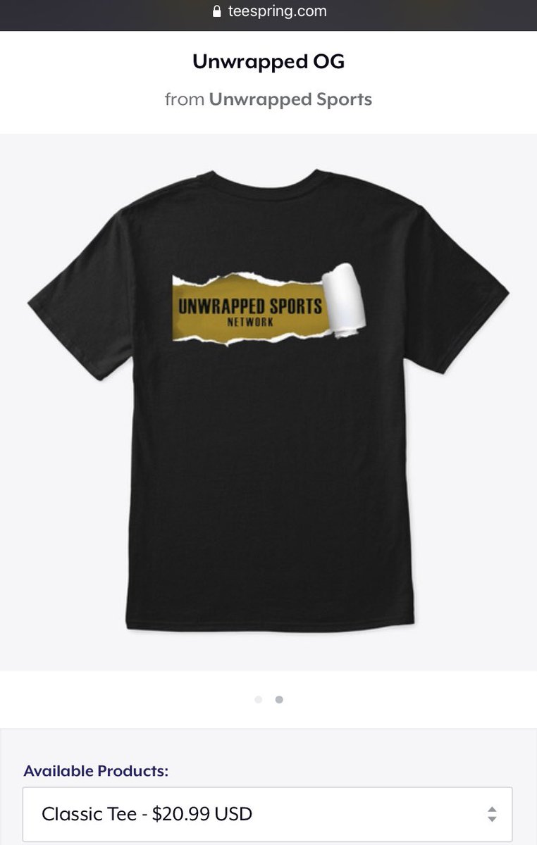 UnwrappedSports's tweet photo. #UnwrappedShop item of the day 📸

Check out the original look of @UnwrappedSports on a classic tee 🤩 Only $20.99 to support in style! 

OG Shirt: https://t.co/UCpmit10ub

Shop: https://t.co/OGINvXLbDP https://t.co/jCQEEhOJOr
