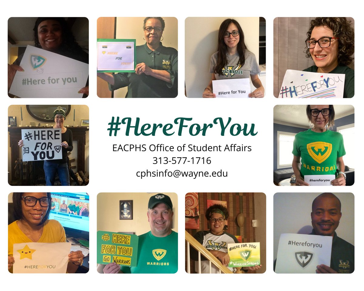 wsuapplebaum's tweet photo. As the fall semester comes to a close, our award-winning Office of Student Affairs remains available to assist! We are #HereForYou as you remain #WarriorStrong and #WarriorSafe. 💚💛  #waynestate #wsuapplebaum https://t.co/6PP711k9Gm