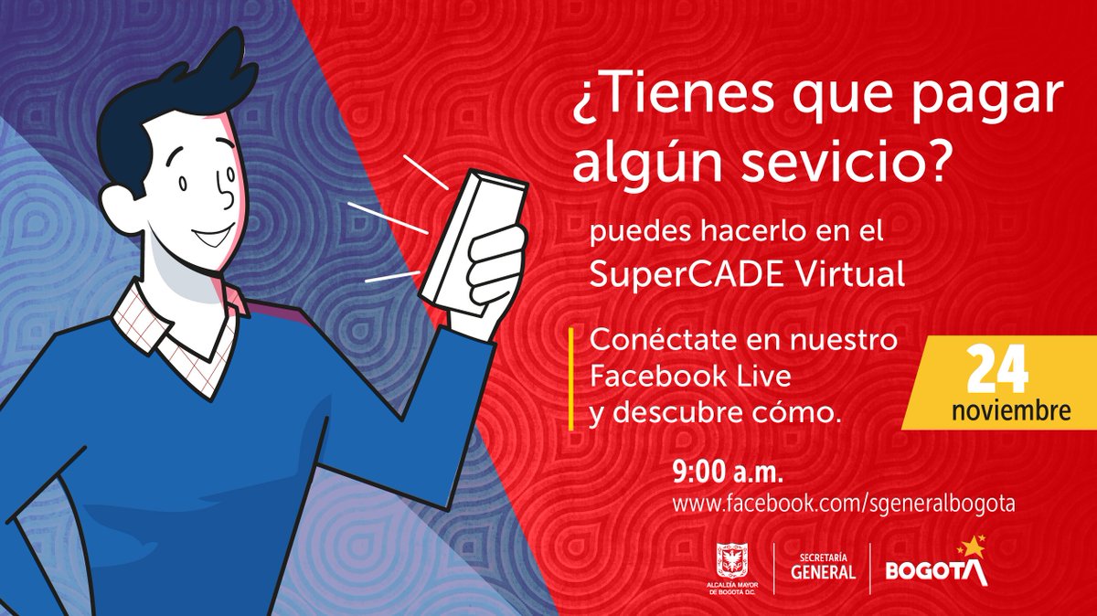 SecGeneralBog's tweet photo. Mañana en nuestro Facebook Live te contaremos cómo desde el #SuperCADEVirtual puedes realizar pagos de servicio de manera fácil, ágil y segura.
Conéctate a: https://t.co/5xPoeqCSSH https://t.co/8PWLHoT5Rc