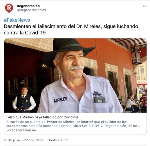 Bien por @RegeneracionMx al desmentir las mentiras de @RegeneracionMx.