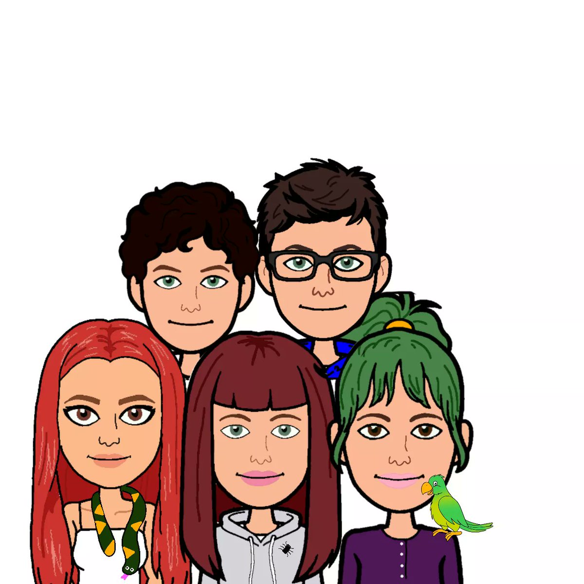 PrettyLittleCo7's tweet image. Beth asked for a team picture with her  friends with animals as she attends animal collage, and this is what I drew 🕷🐍🐦 

#collage #animals #snake #spider #Parrot #friends #collage #logos #logo #design #drawing #retweet #follow #artwork #friends