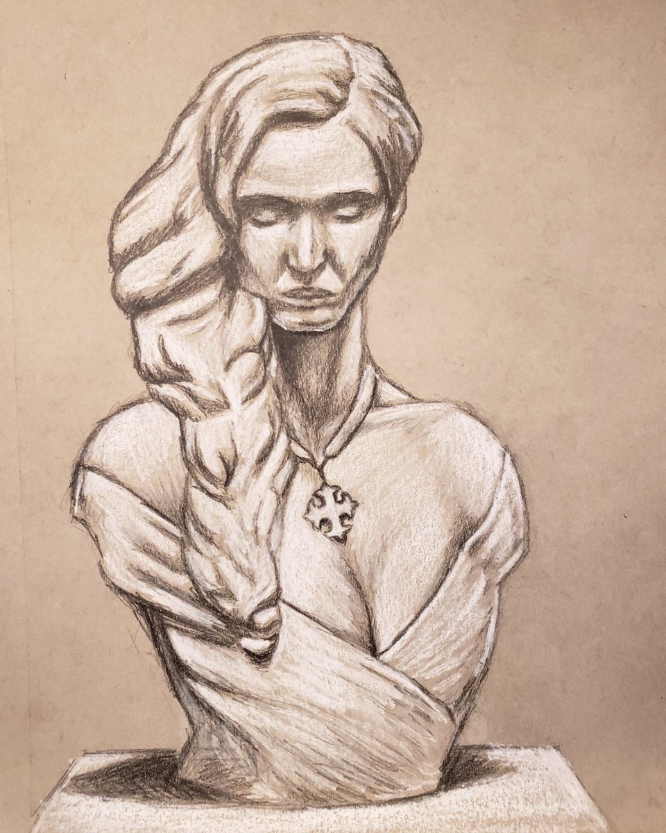 Female Sculpture Bust. 9'×12' graphite on Gray tone paper. #drawing #graphitedrawing #graphite #stilllife #stilllifedrawing #sketch #sketchbook #sketchbookart #art #fineart #figure #figuredrawing #sculpture #sculpturedrawing #woman