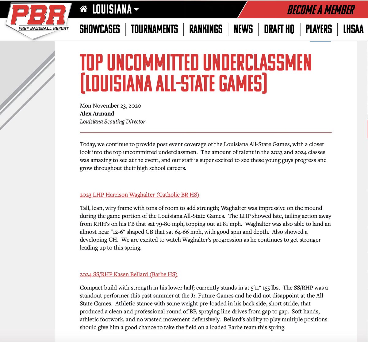 Keep putting in the time and work <a href="/HWaghalter/">Harris Waghalter</a> congrats prepbaseballreport.com/news/LA/Top-Un…