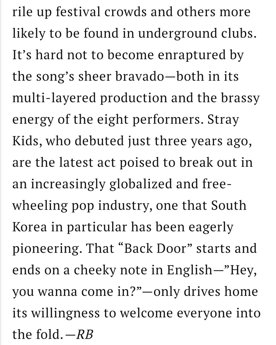 .@Stray_Kids 'Back Door' was placed 8th on the 'The 10 Best Songs of 2020' article made by @TIME Magazine, being the only k-pop song into the list. #StrayKids #스트래이키즈