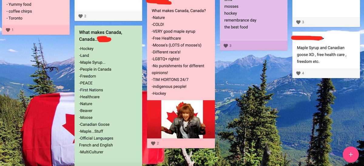 MsColbourne's tweet photo. Today in Social Studies, Grade 6 student's had a great discussion about what shapes Canada's Identity. They then shared their ideas with each other using @padlet ! 
@DDSBatHome5to6 https://t.co/99LPSOSSEZ