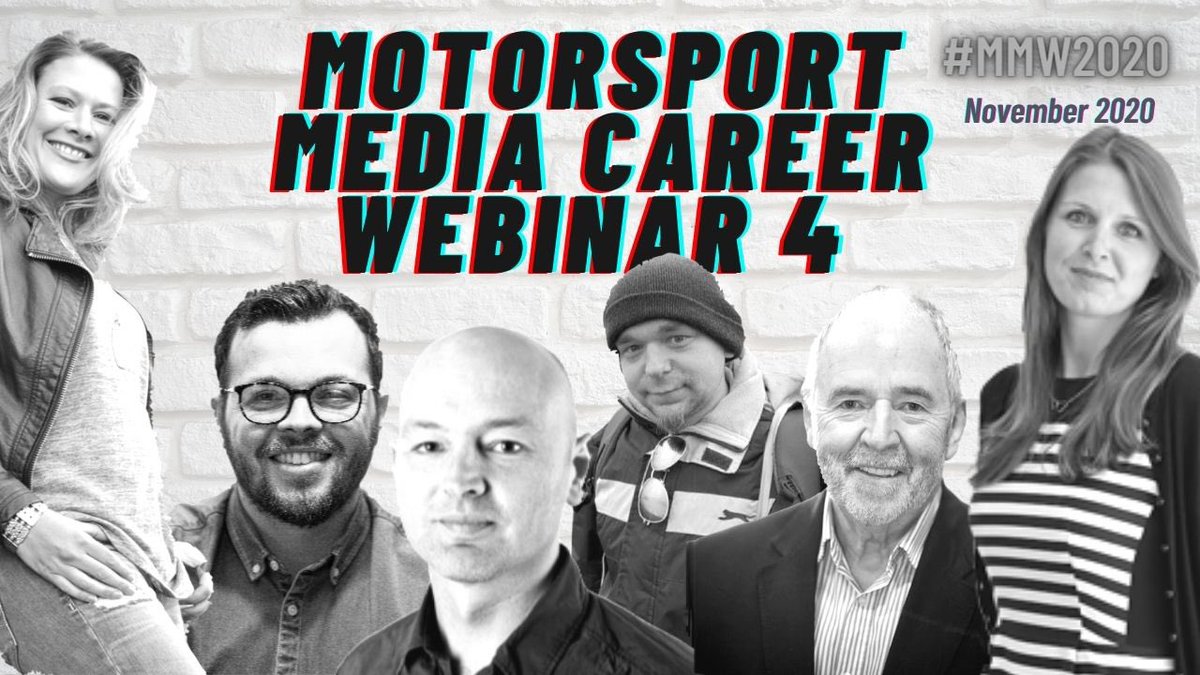 JennieGow's tweet photo. So, you want to be a #Motorsport Journalist? Register below for the latest #MMW2020 Webinar. Wednesday 11.30 GMT. With @andrewbensonf1 @becclancy @Craig_Woollard @SMitchellF1 & @MauriceHamilton #F1 #careers #university https://t.co/STYIebS4fM https://t.co/HDfhuX7AU6