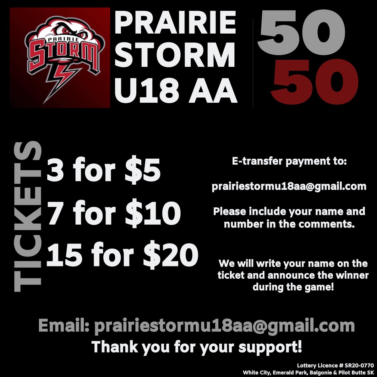 It’s game day! The Vics come to town tonight, puck drops at 7:30pm! 

The game will be live streamed on our Facebook page. 50-50 tickets are on sale now until the end of the second period.

#prairiestormu18aa #gostorm #saahl