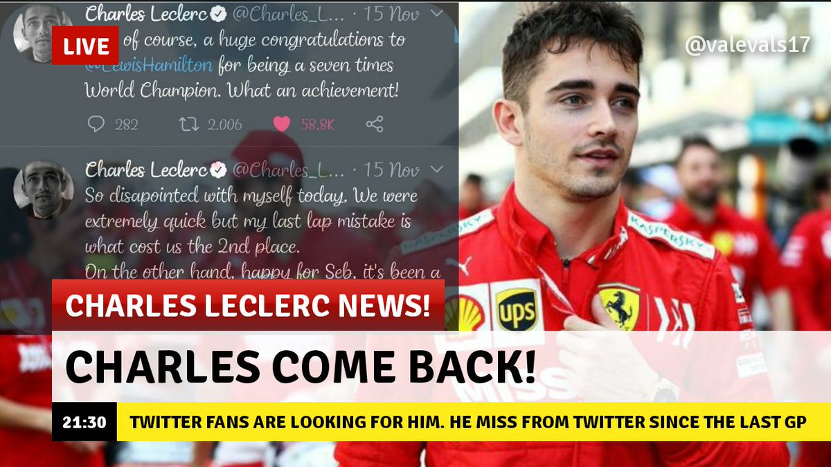 valevals17's tweet photo. @Charles_Leclerc è ora di tornare su twitter 😎 https://t.co/687b4vhXbG