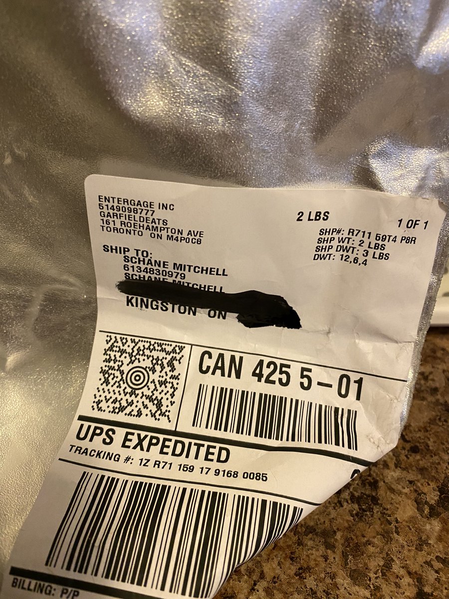 So I received my Garfield EATS “Big Cow” Lasagna today and it’s everything I expected it to be.Here’s the bag it came in. You can smell this putrid smell emanating off of it.Proof of return address: “Entergage Incorporated” in second photo.This was 42 dollars by the way! /1