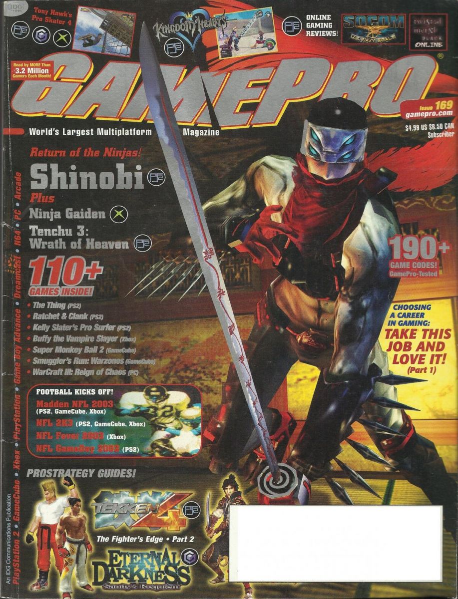 Nba Jam The Book Shinobi For The Playstation 2 Stars On The Cover Of Gamepro October 02