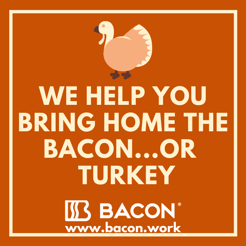 BaconWork's tweet image. Looking to make some extra 💵 over Thanksgiving Holiday?  Pick up a shift &amp;amp; bring home the (Turkey) Bacon! 🦃 🥓

bacon.work 

#utahjobs #boisejobs #dallasjobs #gigeconomy #JobSearch
