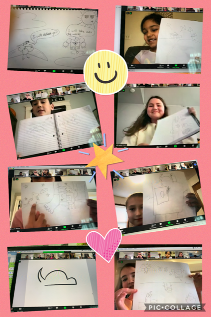 Thank you PTA for fun virtual assemblies from Andertoon's where we all learned to draw cartoons! Here are some students sharing their drawings.😄 #le58rocks #dg58learns #dg58pride