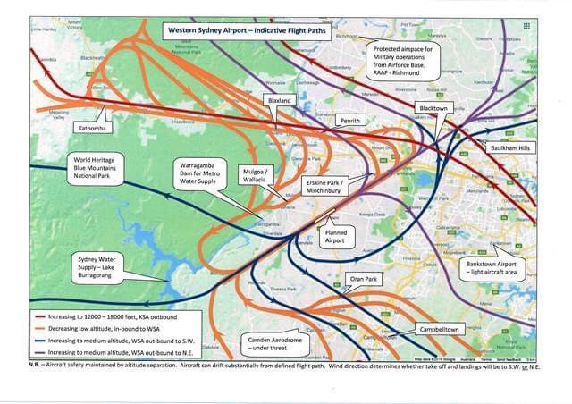 Sydney Flight Path Noise Map 2019 Rawsa On Twitter: "Maybe The Flight Paths Will Look Like This? But No  Residents Will Be Kept Awake By 24Hr Noise Will They???@Stuartayresmp  @Qanda No Curfew No Sleep No Thanks! Https://T.co/Xcdsv55Wb8" /