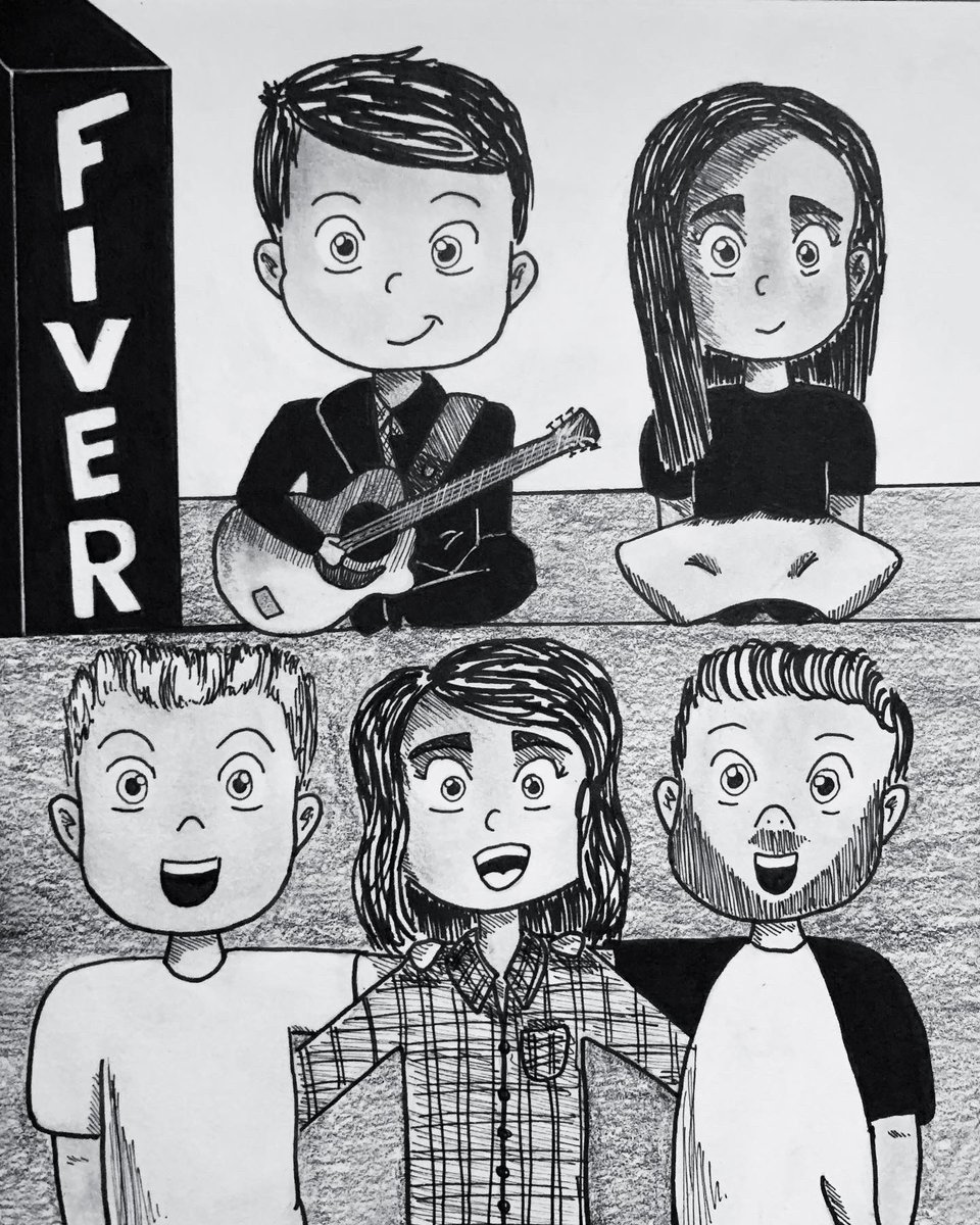 yjl175's tweet photo. One of my favourite sketches of @FiverMusical ! Can’t wait to see it again this weekend! #FIVart https://t.co/5FsulrDSmW