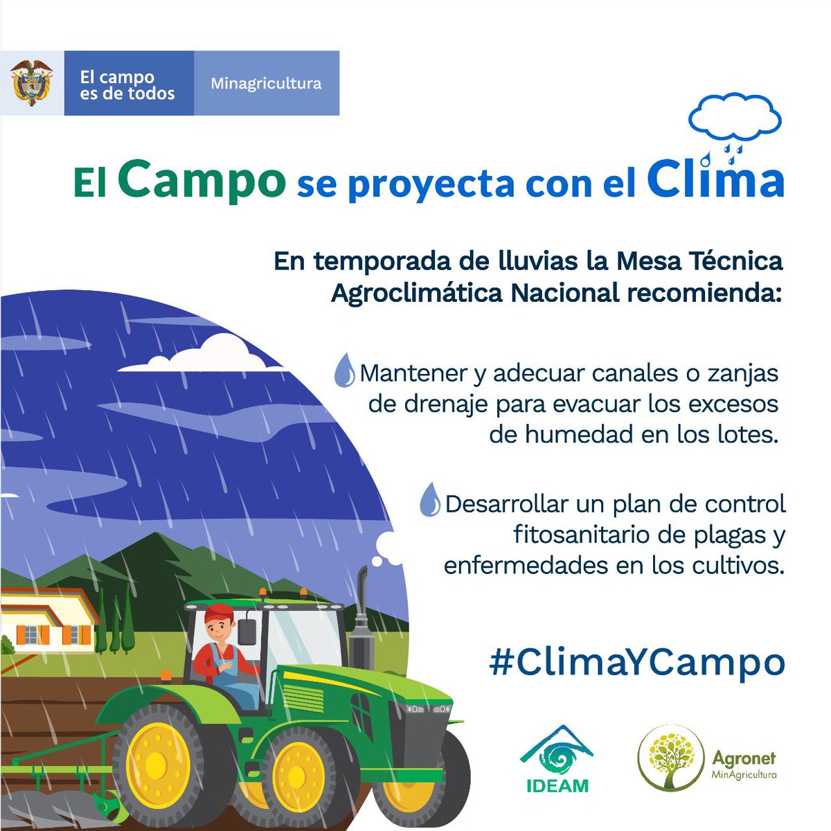 En #TemporadaDeLluvias invitamos a los productores a consultar las recomendaciones de las Mesas Técnicas Agroclimáticas en el Boletín Agroclimático Nacional y los Boletines Agroclimáticos Regionales.
https://t.co/61DYQpuHbH
https://t.co/YKjfkqCi0o
#ClimayCampo https://t.co/LAr8CpPTpF