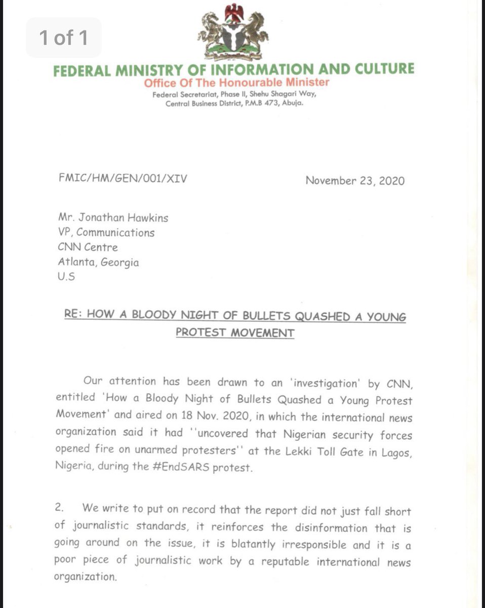 iSlimfit's tweet photo. Lai Mohammed wrote a letter to CNN. 

Check the font style used. Comic Sans. 🤡 

This joke keeps writing itself. https://t.co/ANhg8IuVr8