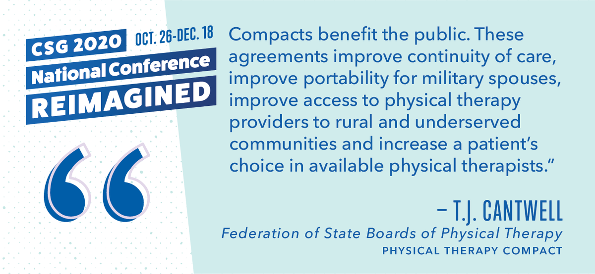 CSGovts's tweet photo. How could #InterstateCompacts benefit your state? #PublicOfficials can NOW watch this #CSG2020 session by @CSG_Compacts on #LicenseReciprocity and more FREE at https://t.co/4WtdrdLaJW

Upcoming sessions available for registration at https://t.co/3HsK8rjpOc https://t.co/fGL2PZHlce