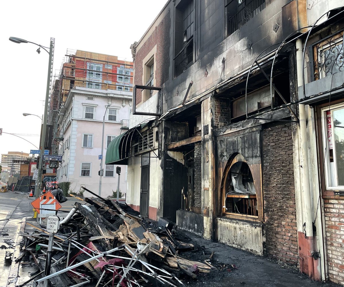 eaterla's tweet image. An early morning fire yesterday caused extensive damage at Koreatown’s beloved bar OB Bear, but the owners hope to eventually reopen after repairing the space la.eater.com/2020/11/23/215…