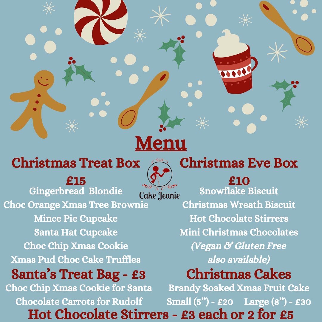 Don’t forget Father Christmas and Rudolf! 🤣🎅🏻🦌🎁❤️

Message me to order Santa’s Treat Bag or anything else from my Christmas Menu 🥰

💖 Cake Jeanie by Sophie 💖

#santascoming #treatsforsanta #rudolf #fatherchristmas #treatbox #christmas #cakejeanie