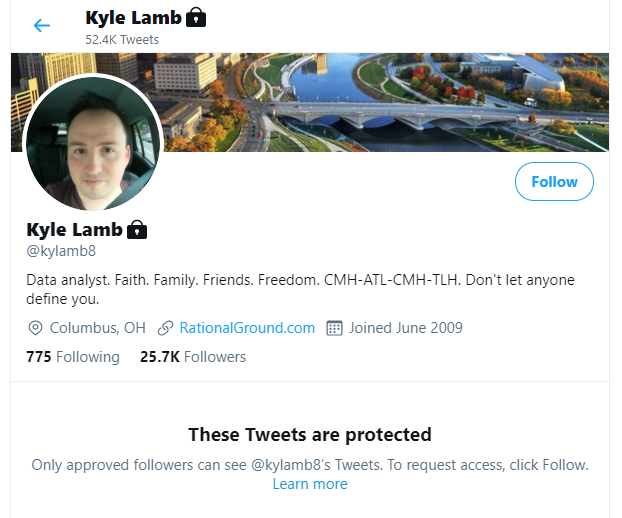 Kyle has now set his entire account to private. That's how proud he is of his expert coronavirus analysis. While even more cowardly, this at least shields the rest of Twitter from his chronic wrongness. So that's a win in my book! Thanks Kyle!