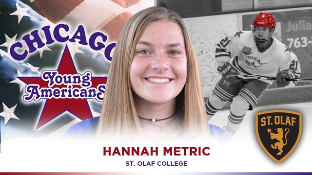 cyagirlshockey's tweet photo. Congrats to Hannah Metric on her commitment to St Olaf College @StOlafWHockey 

#CYAproud
#CYAfamily
#cultureofcharacter
#strongyoungamerican 

Full story here. https://t.co/AfqG6EqjLl https://t.co/N4pkLdwfju