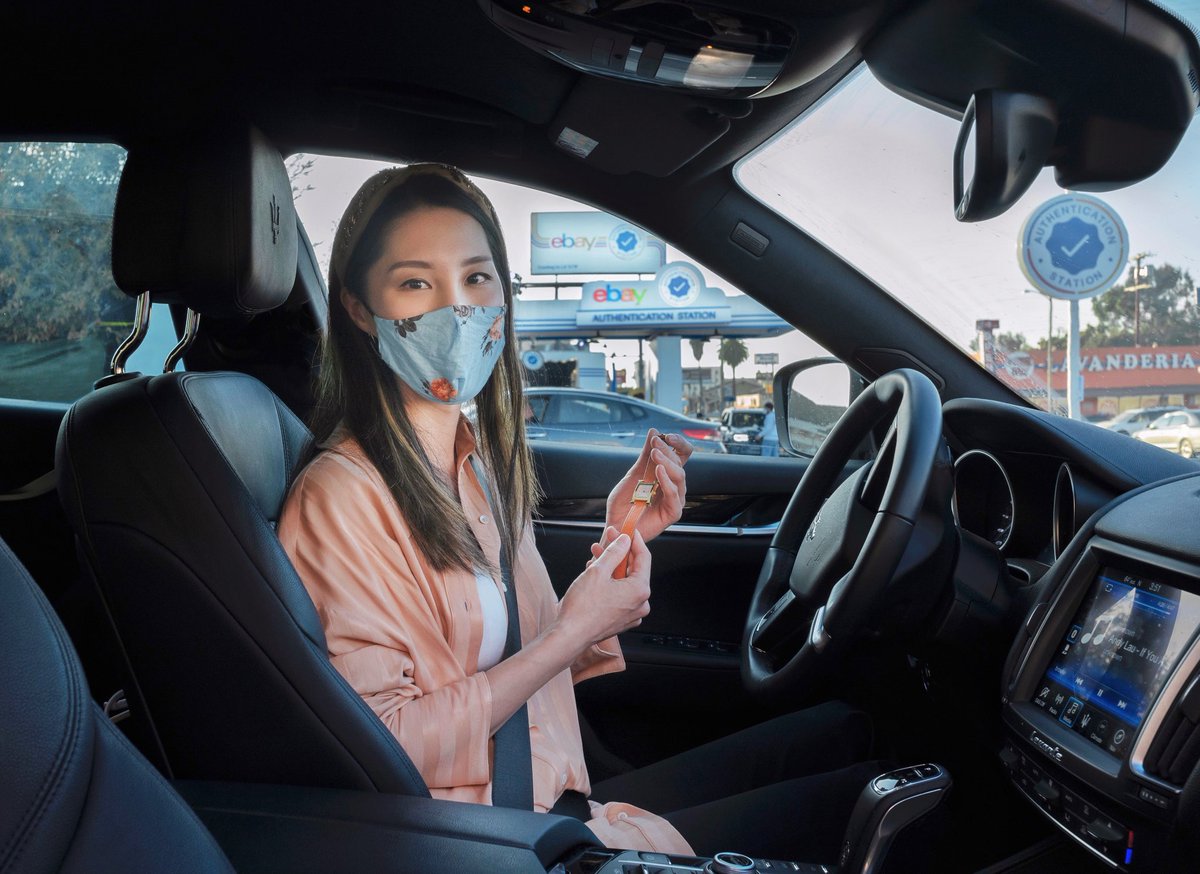 chrishanxoxo's tweet photo. Partnering with @eBay at a fun drive-thru event to celebrate this new Authenticity Guarantee program. This is a real-life representation of the Authenticity Guarantee for watches, sneakers and collectibles! Check the link (https://t.co/P1eUm7Qbh6) #eBayPartner #eBayAuthentic https://t.co/PhrkmPyGl3