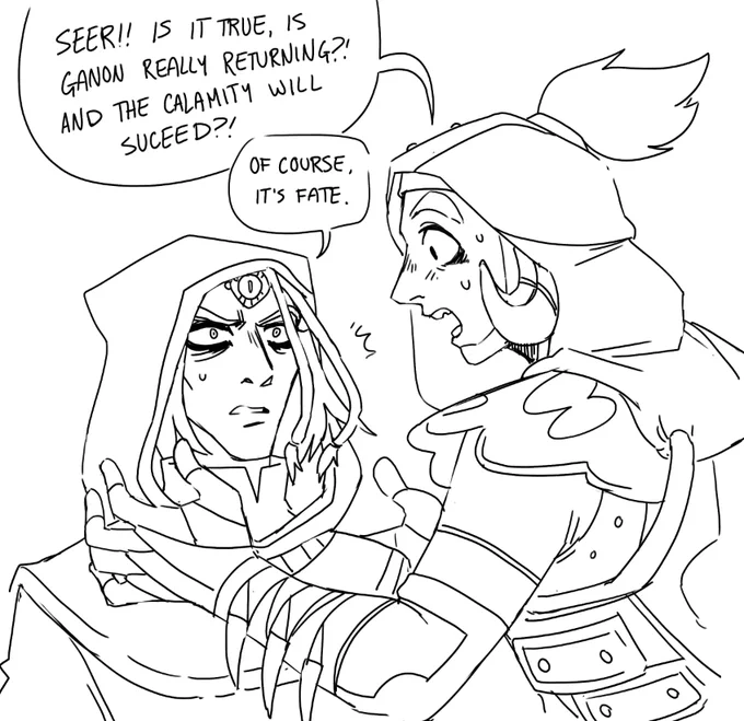 quick doodle, i wanted to draw taro meeting astor. ganon fans 