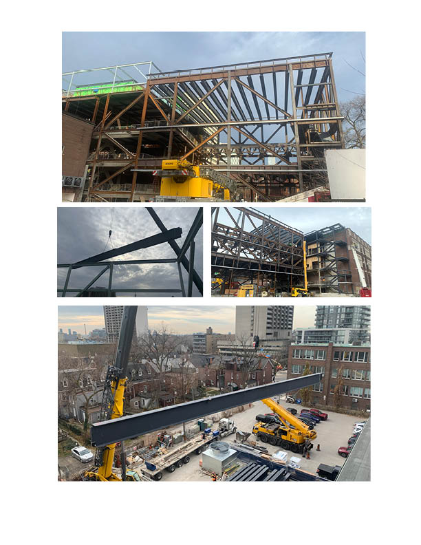 EasternConst's tweet photo. Construction continues at University of Toronto Schools with the roof beam hoisting complete with team signatures, taking place on November 19, 2020. #EasternConstruction #ECCL #UTS https://t.co/pD3YFYfEkO