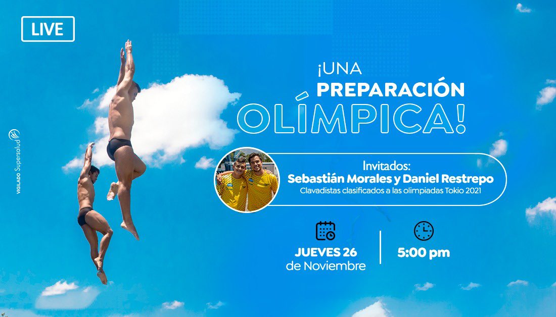 💻 | ¡No te lo puedes perder! 

Nuestro patrocinador principal estará con dos de los mejores clavadistas que tiene nuestro país 🇨🇴 

➡️ Sigue las redes oficiales de Coomeva Medicina Prepagada para estar pendiente de sus contenidos.

#TeamFecnaCoomeva ✍🏼