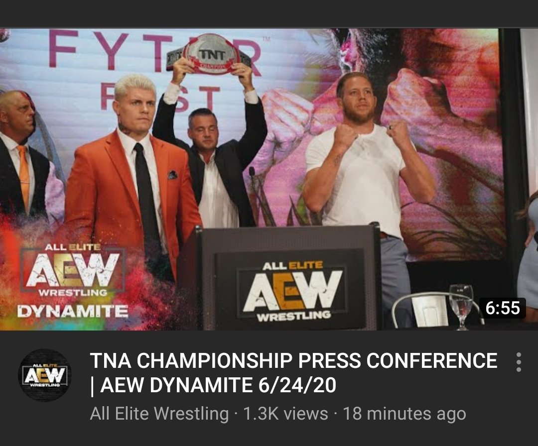 - AEW holds a Fyter Fest press conference on Dynamite, and the video is uploaded to AEW's official YouTube channel with the unfortunate typo of "TNA CHAMPIONSHIP PRESS CONFERENCE".