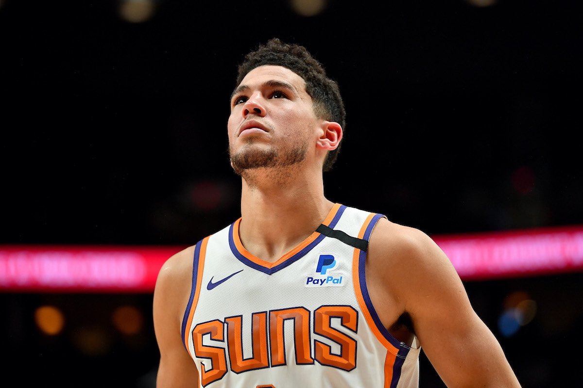 Hoop Central's tweet - "The new look Suns roster is looking solid. 🔥👀 Devin Booker Chris Paul Deandre Ayton Mikal Bridges Jae Crowder Cam Johnson Dario Saric Jevon Carter Langston Galloway Cam