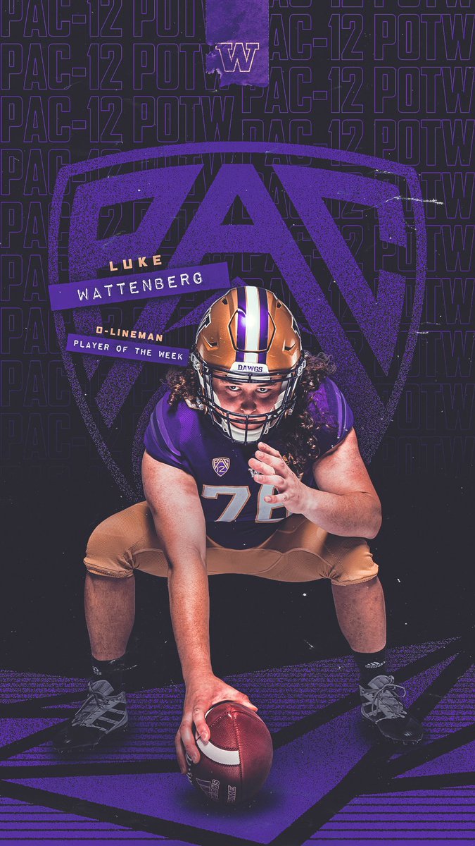 UW_Football's tweet photo. Leader of the Pack 💯

@LukeWattenberg is the Pac-12 Offensive Lineman of the Week.

#PurpleReign x #BowDown https://t.co/rM4wIGUQKk