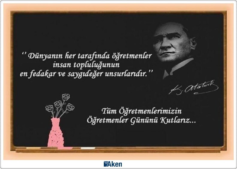 Her bilgiyi,doğruyu zihinlerimize sevgiyle ilmek ilmek işleyip hayatımıza dokunan tüm öğretmenlerimizin #24kasımöğretmenlergünü kutlu olsun! 💐💐🌹🌹 #24Kasım #akencevre