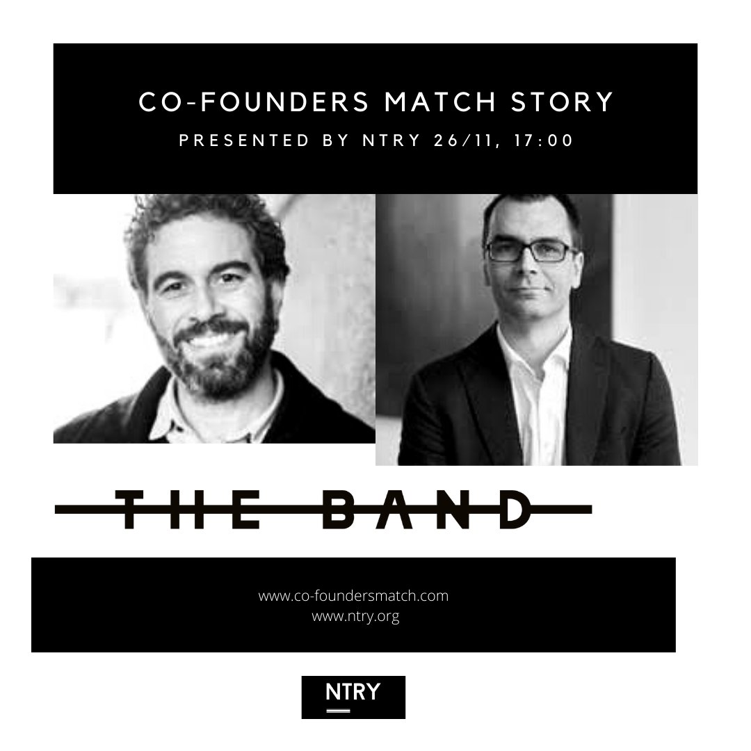 NTRYgroup's tweet photo. Listen to a co-founders match success story!

The founders behind "The Band" found each other through the NTRY community and they will give us a short glimpse of their story. RSVP to the upcoming event to find out more.
https://t.co/SVOUr9Khjg https://t.co/k6uCWDYZUM