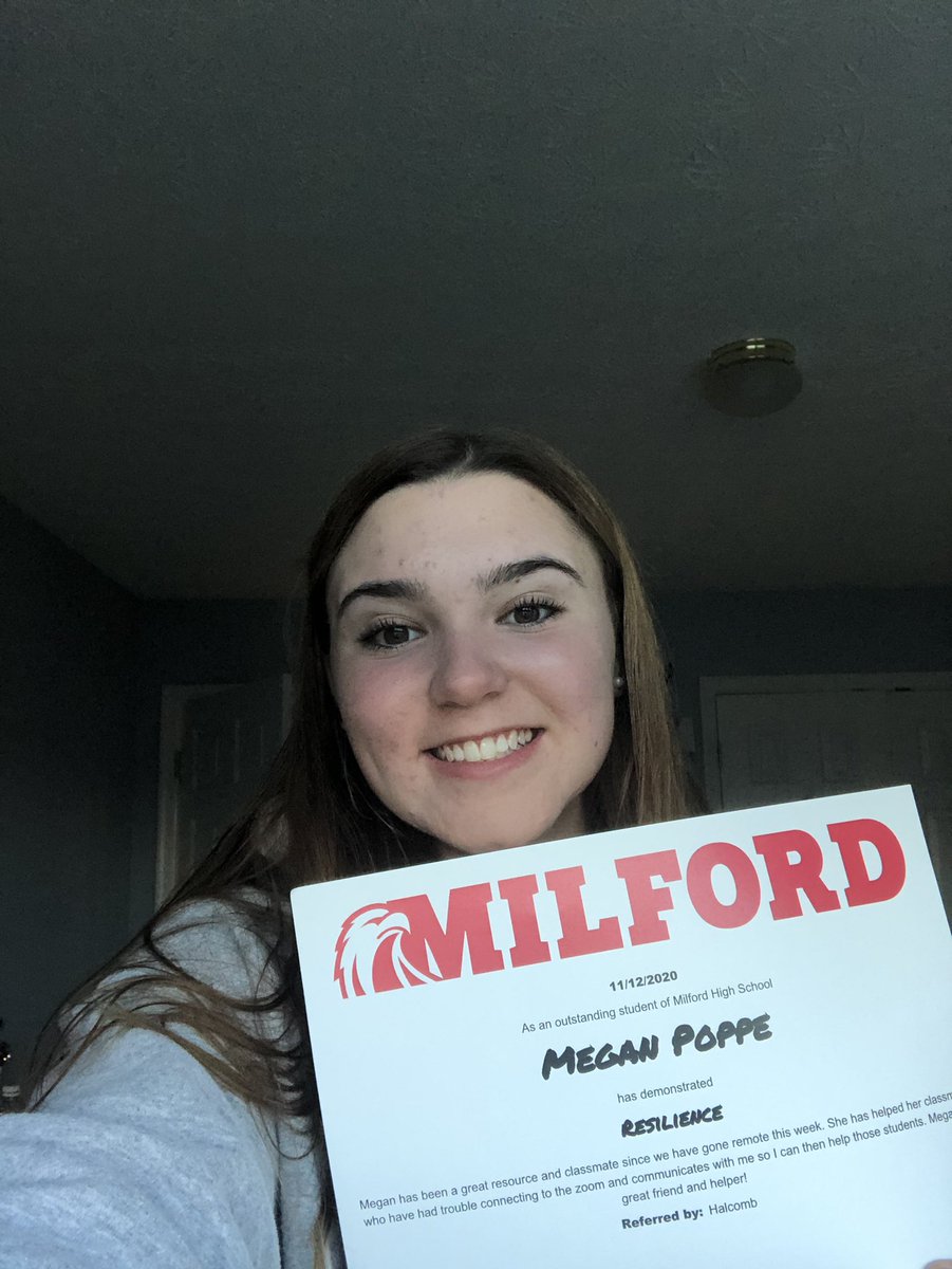 With a crazy few weeks of remote learning, I am so grateful to receive the <a href="/MHS_PBIS/">Milford High School PBIS</a> award for resilience!