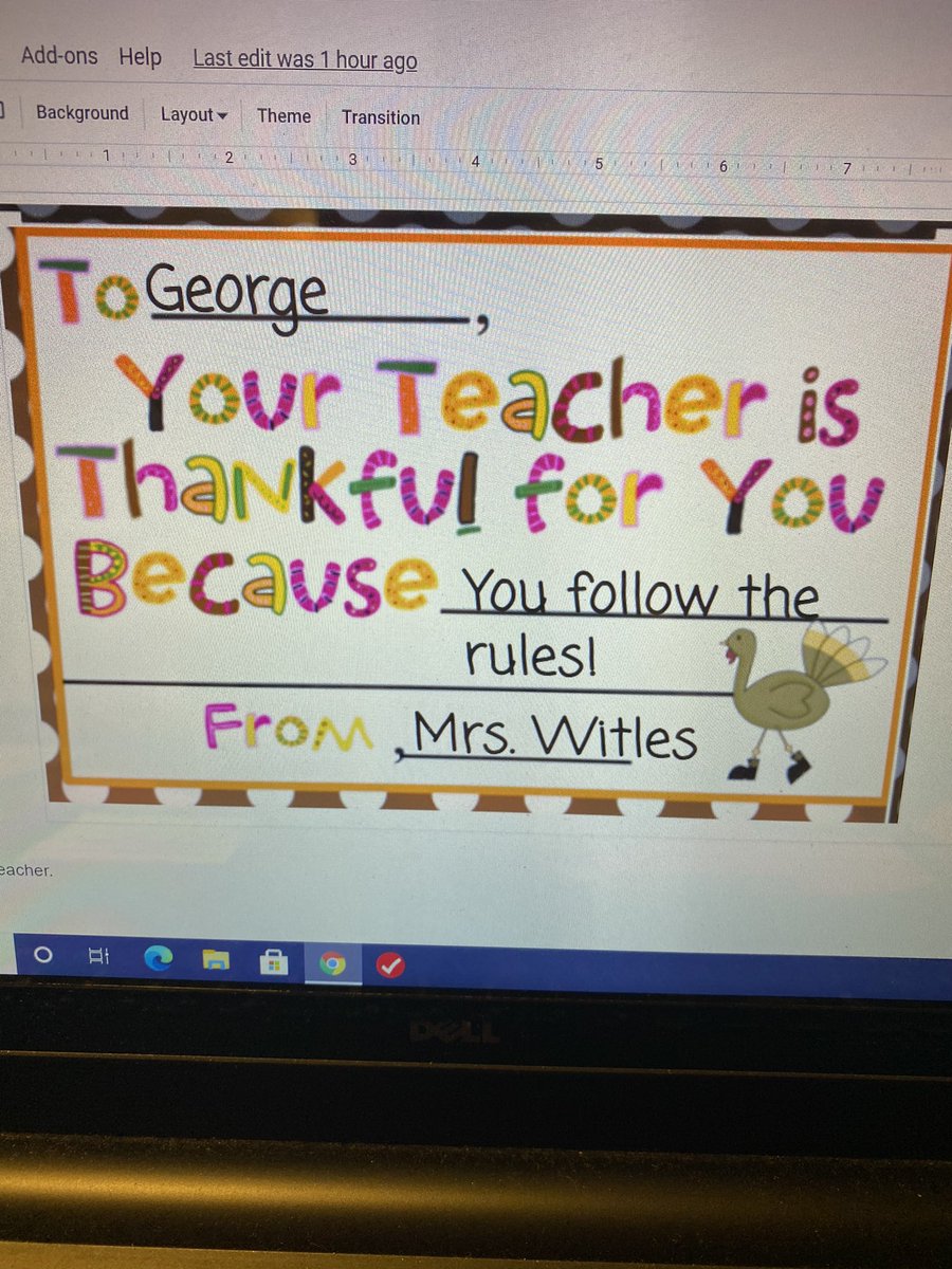 I usually leave my students locker love notes telling them why I am thankful for each of them. This year I am doing virtual love notes in email. I am so thankful for each of my students! #AACPSAwesome #Thankful #KindergartenRocks