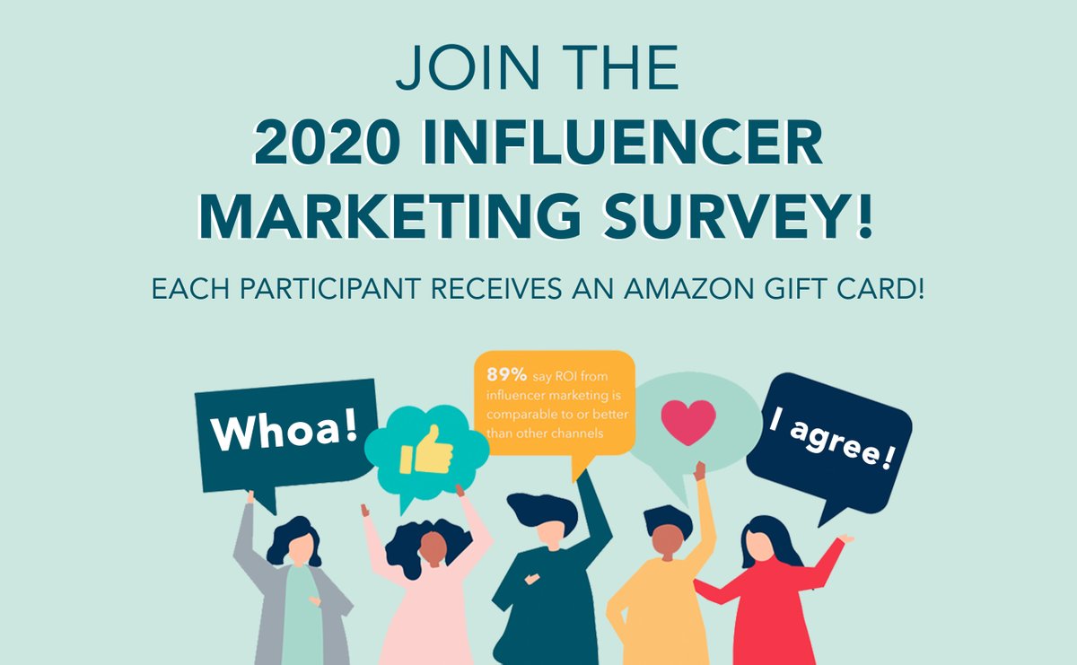 Join nearly 200 marketing professionals and take our influencer marketing survey to see what trends marketers can expect in 2021! 

Click here to register for the survey &amp; get an Amazon Gift Card when you qualify: hubs.ly/H0Br4j00
