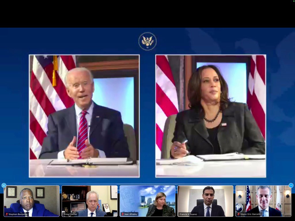 As 2nd VP of the US Conference of Mayors, I was honored to join President-elect <a href="/JoeBiden/">Joe Biden</a> and VP-elect <a href="/KamalaHarris/">Kamala Harris</a> to discuss major issues affecting American Cities: COVID 19, economic recovery, and infrastructure, among others.