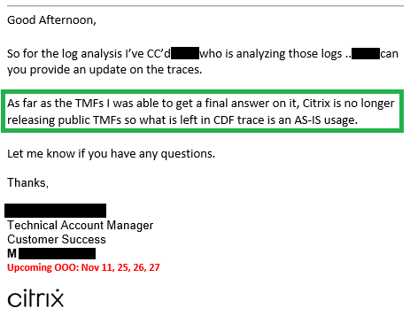 Anyone else get tired of waiting on Citrix Support and parse the CDF traces to fix the issue yourself? I've got some bad news for you....